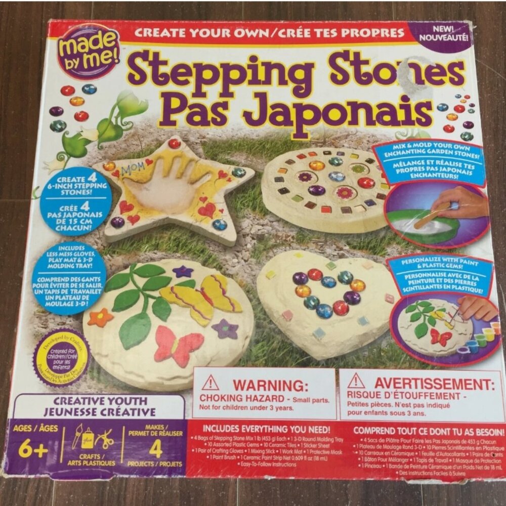 Child Craft Kit Made By Me Mix + 2 Round Molds Stepping Stone for 7 stones